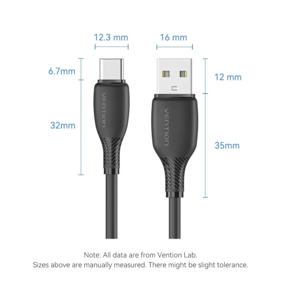 USB кабел Vention USB 2.0 AM / USB-C M 0.25m - CTWWC