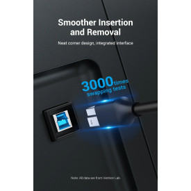 USB кабел Vention USB 3.0 AM / BM - 0.5M Black - COOBD