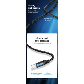 USB кабел Vention USB 3.0 AM / BM - 0.5M Black - COOBD