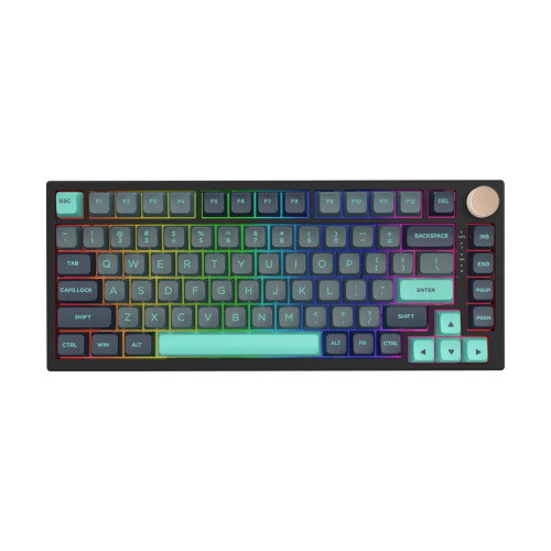 Безжична клавиатура VGN Wireless Gaming Mechanical Keyboard - N75 PRO Caribbean Blue - Kailh Vaporwave Switches, RGB