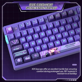 Безжична клавиатура VGN Wireless Gaming Mechanical Keyboard - V87 Caribbean Blue - Power Silver Switches [Linear]