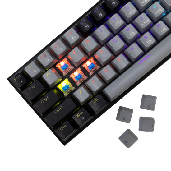 Клавиатура White Shark Gaming Mechanical Keyboard WAKIZASHI 2 - Blue Switches (English US), Gray, Black