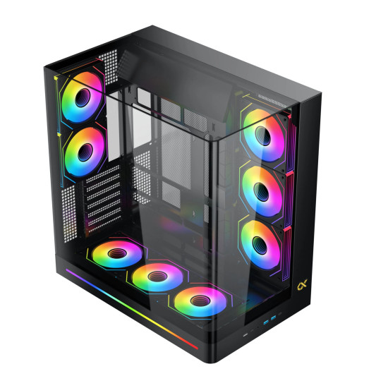 Кутия за компютър Xigmatek Case E-ATX - PANO II - 8 ARGB Fans