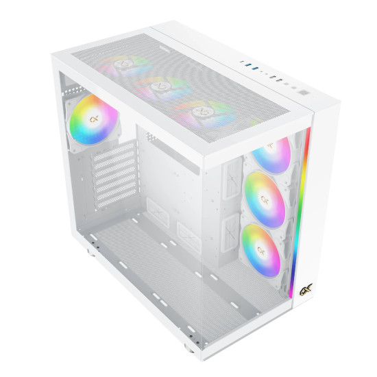 Кутия за компютър Xigmatek AQUA ULTRA AIR Arctic - 7 ARGB Fans, White