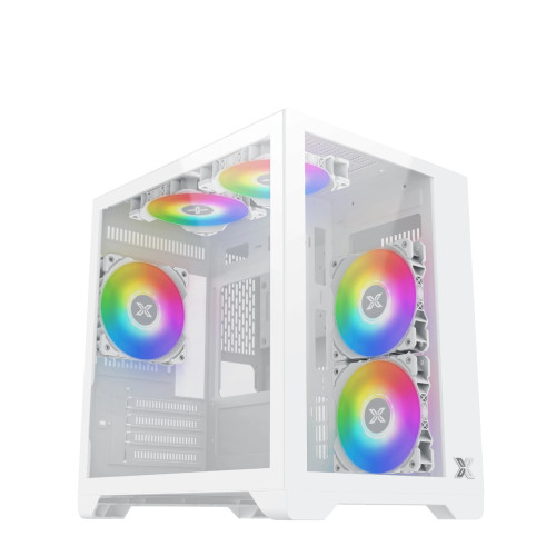 Кутия за компютър Xigmatek Case mATX - Aqua M Lite Arctic - 5 ARGB Fans