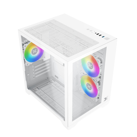 Кутия за компютър Xigmatek Case mATX - Aqua M Lite Arctic - 5 ARGB Fans