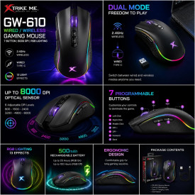 Безжична мишка Xtrike ME Gaming Mouse Wireless GW-610