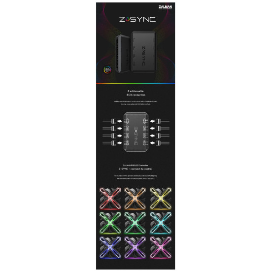 Контролер за вентилатори Zalman RGB Fan Hub 8ch aRGB - Z-SYNC