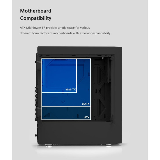 Кутия за компютър Zalman Case ATX - T7 - Black