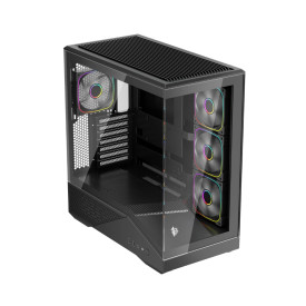 Кутия за компютър 1stPlayer Case ATX - GM7 Black - 4 x 120 mm A-RGB fans included, USB-C