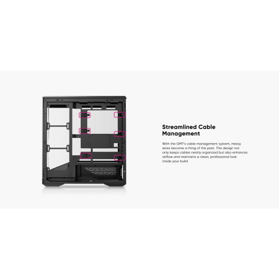 Кутия за компютър 1stPlayer Case ATX - GM7 Black - 4 x 120 mm A-RGB fans included, USB-C