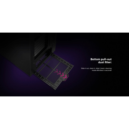 Кутия за компютър 1stPlayer Case ATX - GM7 Black - 4 x 120 mm A-RGB fans included, USB-C
