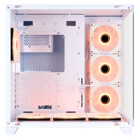 Кутия за компютър 1STPLAYER MEGAVIEW MV8 White, Up To 10 Fans, 360mm Liquid Cooling, Tempered Glass, White