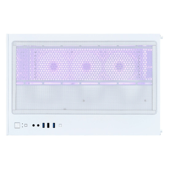 Кутия за компютър 1STPLAYER MEGAVIEW MV8 White, Up To 10 Fans, 360mm Liquid Cooling, Tempered Glass, White