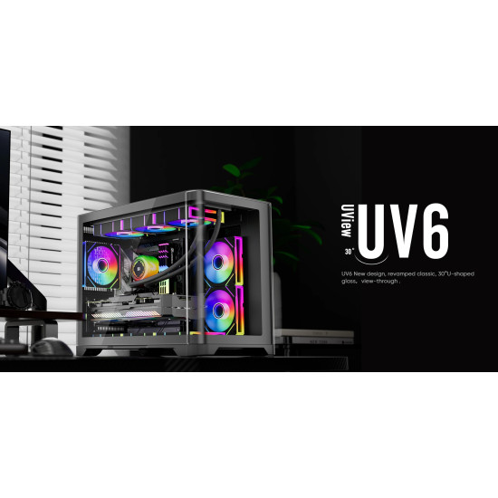 Кутия за компютър 1stPlayer Case mATX - UV6 Black