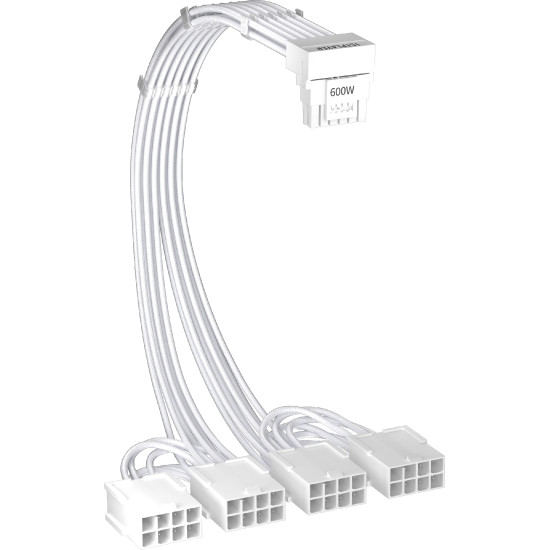 Удължителен кабел 1stPlayer Custom Sleeved Modding Cable White - 4 x PCIe 8-pin to 12VHPWR - FM4-B-WH