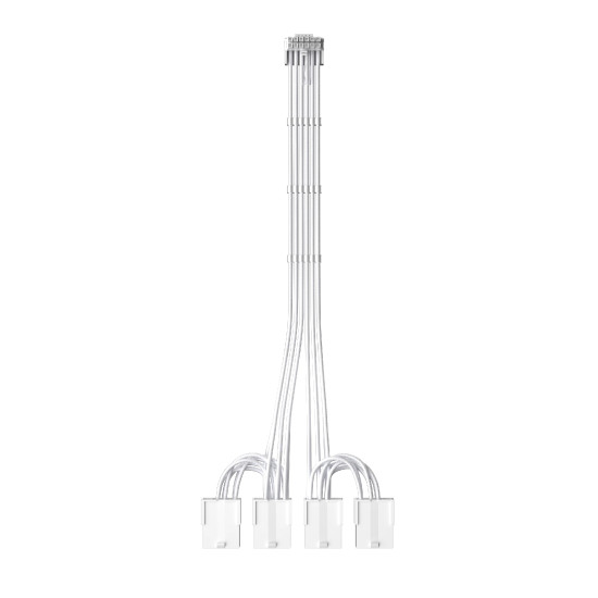 Удължителен кабел 1stPlayer Custom Sleeved Modding Cable White - 4 x PCIe 8-pin to 12VHPWR - FM4-B-WH