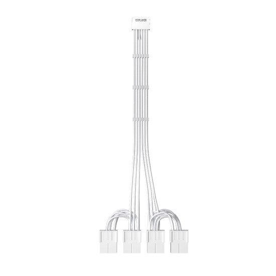 Удължителен кабел 1stPlayer Custom Sleeved Modding Cable White - 4 x PCIe 8-pin to 12VHPWR - FM4-B-WH