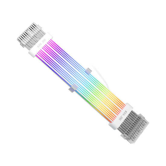 Удължителен кабел 1stPlayer Extension Modding Cable M/B 24PIN Addressable RGB White - NC24P-WH