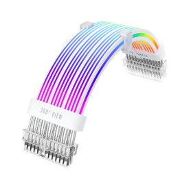 Удължителен кабел 1stPlayer Extension Modding Cable M/B 24PIN Addressable RGB White - NC24P-WH