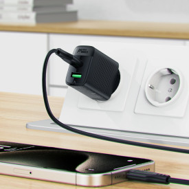 Зарядно Acefast Charger Wall GaN PD 20W - A78 - USB-C x 1, USB-A x 1, Black