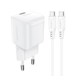 Зарядно Acefast GaN PD20W - A73 Mini with 1.2m cable - USB-C x 1, White