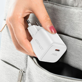 Зарядно Acefast GaN PD20W - A73 Mini with 1.2m cable - USB-C x 1, White