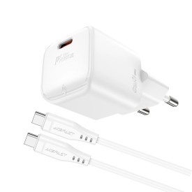 Зарядно Acefast GaN PD20W - A73 Mini with 1.2m cable - USB-C x 1, White