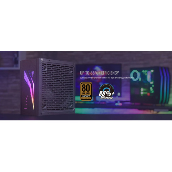 Захранване AeroCool PSU LUX RGB 750W - Bronze, RGB Addressable - ACPB-LX75AEC.11
