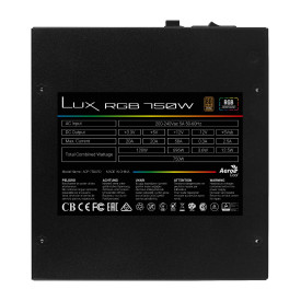 Захранване AeroCool PSU LUX RGB 750W - Bronze, RGB Addressable - ACPB-LX75AEC.11