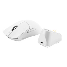Безжична мишка Ajazz AJ139P V3 MC - Wireless Gaming Mouse - 1K, Magnetic Charging Dock, White