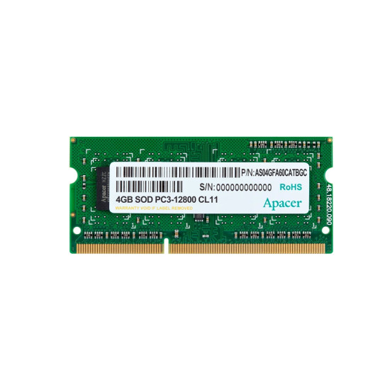RAM памет Apacer 4GB DDR3 SODIMM 512x8 1600MHz - AS04GFA60CATBGC
