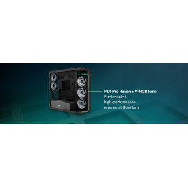 Кутия за компютър Arctic Case E-ATX - Xtender (Mirror Black) - 5 A-RGB Fans included