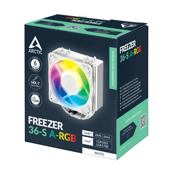Охладител за процесор Arctic Freezer 36-S A-RGB (White) - LGA1851/AM5