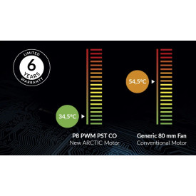 Вентилатор Arctic Fan 80mm P8 PWM PST CO - black/black - 200-3000rpm