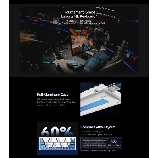 Клавиатура ATK EDGE 60 HE Leviatan - 8K, TTC RGB Magneto Switches