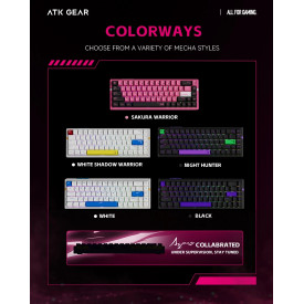 Клавиатура ATK Professional Gaming Mechanical Keyboard RS6 - 8K, Gateron Jade Pro Switches [Linear] - White
