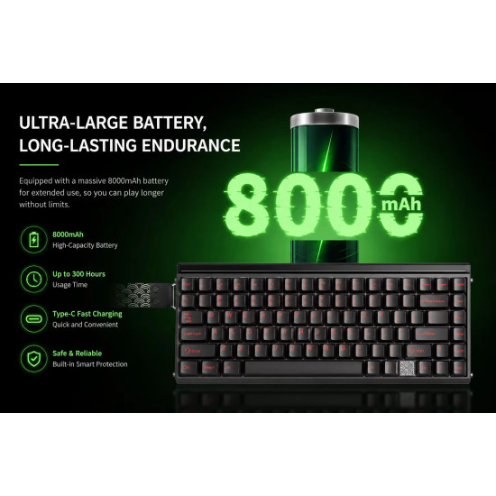 Безжична клавиатура Aula Wireless Gaming Mechanical Keyboard HERO 75 HE - Stormrise Magnetic Switch [Linear] (English US), Black