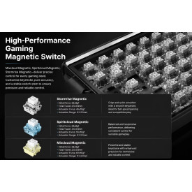 Безжична клавиатура Aula Wireless Gaming Mechanical Keyboard HERO 75 HE - Stormrise Magnetic Switch [Linear] (English US), Black