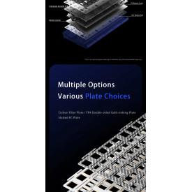 Безжична клавиатура Aula NOVA 75 - Star Vector Switch [Linear] (English US), White