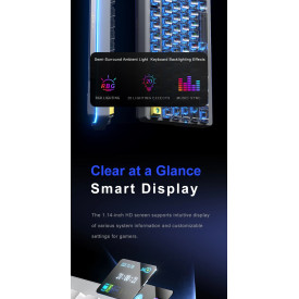 Безжична клавиатура Aula NOVA 75 - Star Vector Switch [Linear] (English US), White