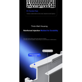 Безжична клавиатура Aula NOVA 75 - Star Vector Switch [Linear] (English US), White