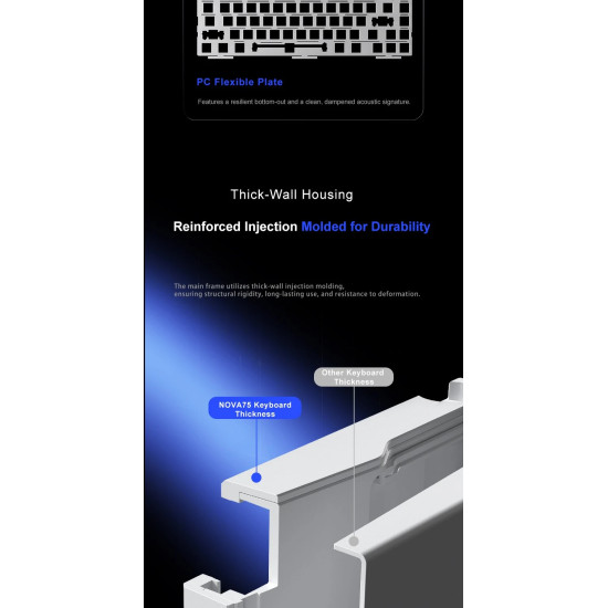 Безжична клавиатура Aula NOVA 75 - Star Vector Switch [Linear] (English US), White