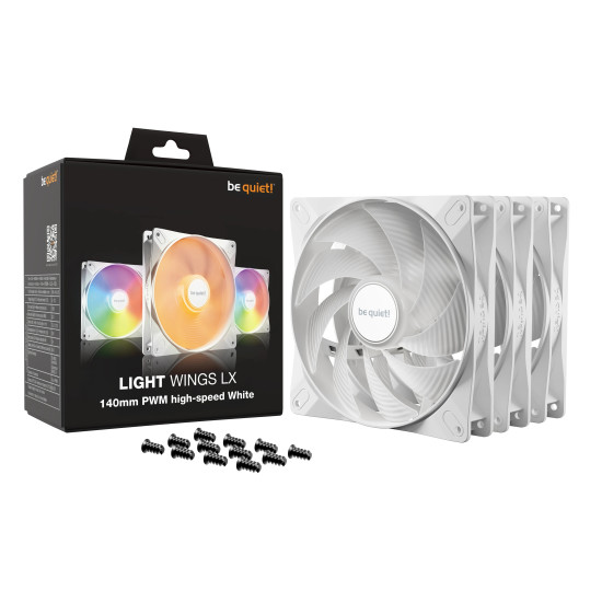 Комплект вентилатори be quiet! Fan Pack 3-in-1 3 x 140mm - LIGHT WINGS LX 140mm PWM high-speed White Triple-Pack