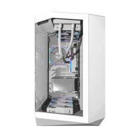 Кутия за компютър Darkflash Case ATX - DY470 Ice White - 4 x 120 mm Infinity Mirror Fans