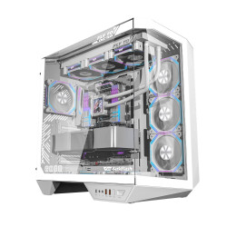 Кутия за компютър Darkflash Case ATX - DY470 Ice White - 4 x 120 mm Infinity Mirror Fans
