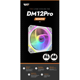 Вентилатор DarkFlash DM12 Pro, 120mm, ARGB, PWM, Rifle Bearing, White