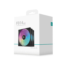 Комплект вентилатори DeepCool Fan Pack 3-in-1 3x140mm - FD14 Black, Addressable RGB