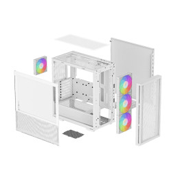 Кутия за компютър DeepCool Case EATX - CH560 A-RGB White
