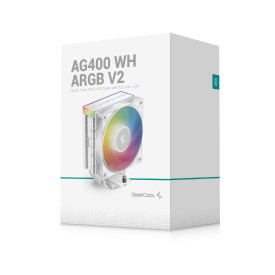 Охладител за процесор DeepCool CPU Cooler AG400 White - Addressable RGB V2 - LGA1851/AM5
